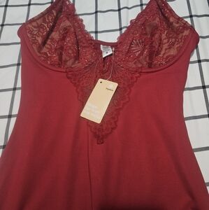 Lace-Trim Red Women's Dress